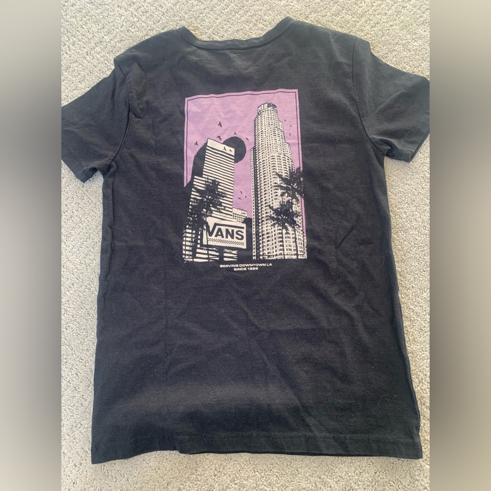 Vans Black and Purple Cityscape Tee size XS